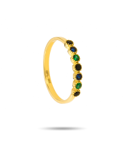Złoty pierścionek - Kolorowe cyrkonie - pr.585