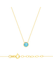 Złoty łańcuszek celebrytka z niebieskim kamieniem - pr. 585