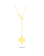 Złoty łańcuszek ze znakiem nieskończoności i drzewkiem szczęścia pr. 585