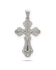 Srebrny prawosławny krzyżyk ażurowy - pr. 925
