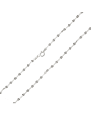 Srebrny łańcuszek splot z diamentowanymi blaszkami 45 cm - pr. 925