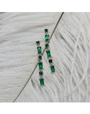 Srebrne kolczyki z zielonymi kamieniami - pr. 925