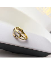 Złoty pierścionek z cyrkoniami i motywem misia - pr. 333