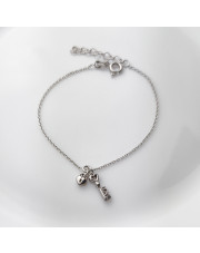 Srebrna bransoletka z motywem serca i klucza - pr. 925
