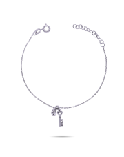Srebrna bransoletka z motywem serca i klucza - pr. 925