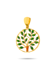 Zawieszka złota drzewo z kolorową emalią pr.585