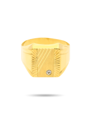Złoty pierścień - sygnet męski z cyrkonią - pr.585