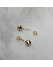 Złote kolczyki kulki diamentowane 6mm - pr. 585