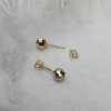 Złote kolczyki kulki diamentowane 6mm - pr. 585