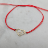 Złota bransoletka na sznurku z motywem serca i znaku nieskończoności - pr. 585 