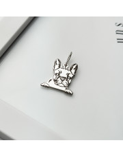 Srebrna zawieszka piesek buldog francuski - pr. 925