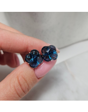 Srebrne kolczyki z naturalnym kamieniem London Topaz - pr. 925