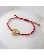 Złota bransoletka na sznurku z motywem wilka - pr. 585 