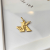 Złota zawieszka literka K z motylem - pr.585