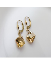Złote kolczyki z kryształem Golden Shadow pr. 585