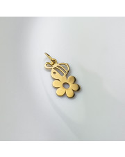 Złota zawieszka - pszczółka, kwiatek - pr. 585