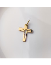 Złota zawieszka krzyżyk katolicki - pr. 585