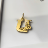 Złota zawieszka literka U z motylem - pr.585