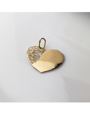 Złota zawieszka serce z możliwością graweru z dwóch stron - pr. 585