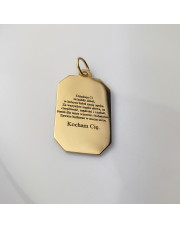 Złota zawieszka blaszka, nieśmiertelnik - możliwość wykonania graweru - pr. 585