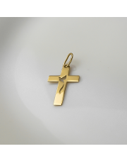 Złota zawieszka Krzyżyk z gołębiem - pr.585