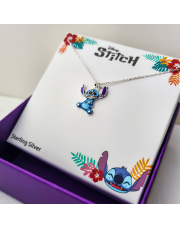 Srebrny łańcuszek z zawieszką emaliowaną STITCH 40 cm - pr.925