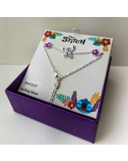 Srebrna Bransoletka STITCH z kwiatkami 18 cm - pr.925