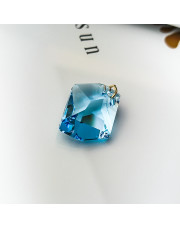 Złota zawieszka z kryształem Ocean Blue pr. 585