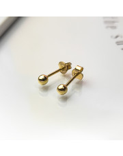 Złote kolczyki kulki - śr. 2 mm - pr.585