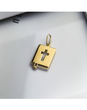 Złota zawieszka Biblia z krzyżykiem - pr.585