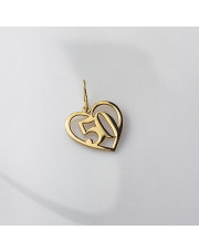 Złota zawieszka - liczba 50 w sercu - pr.585