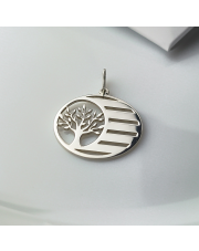 Srebrna zawieszka Drzewko Szczęścia w kole do graweru - pr.925