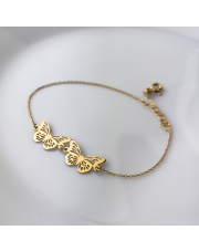 Złota bransoletka z podwójnym Motylkiem - pr. 585