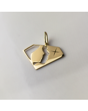 Złota zawieszka Profil Kobiety w Diamencie - pr.585