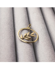 Złota zawieszka Gałązka w kole - pr.585