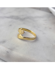 Złoty pierścionek Dwie Dłonie - pr.585