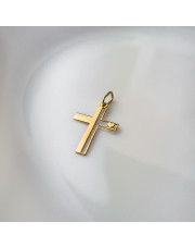 Złota zawieszka Krzyżyk z Serduszkiem - pr.585