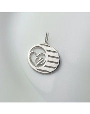 Srebrna zawieszka dwa serduszka w kole do graweru - pr.925