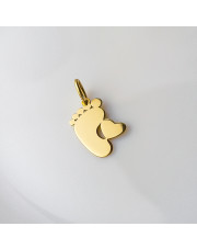 Złota zawieszka stópka i serce - pr.585