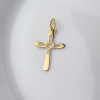 Złota zawieszka Krzyżyk Ażurowy z Sercem - pr.585