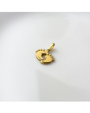 Złota zawieszka dwie małe stópki - pr.585