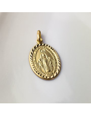 Złota zawieszka medalik owalny - pr.585