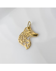 Złota zawieszka głowa Wilka - pr.585