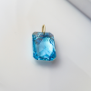 Złota zawieszka z kryształem AQUAMARINE prostokątny pr. 585