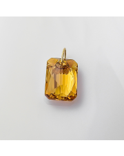 Złota zawieszka z kryształem TOPAZ prostokątny pr. 585