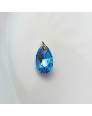 Złota zawieszka z kryształem AQUAMARINE łezka pr. 585