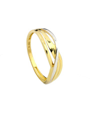 Złoty pierścionek z białym złotem - pr. 585 