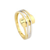 Złoty pierścionek z białym złotem - pr. 585