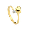 Złoty pierścionek  z sercem - pr. 585