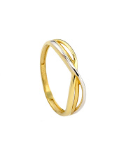 Złoty pierścionek z białym złotem - pr. 585